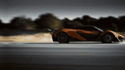 Blurred Orange Sports Car Driving GIF