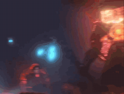 Blurred Person In Dark Room With Glowing Object GIF