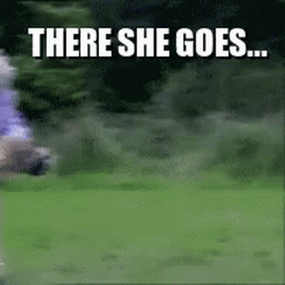 Blurred Person Running Saying There She Goes GIF