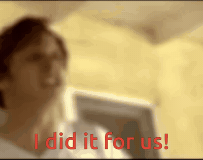Blurred Person Saying I Did It For Us In Red GIF