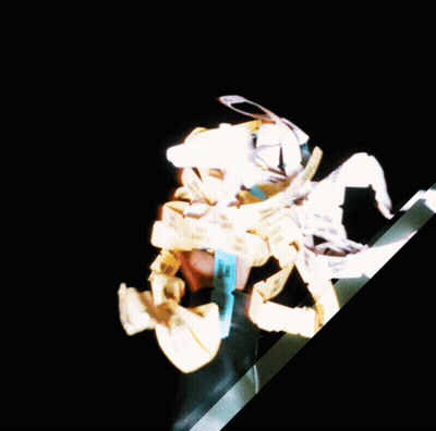 Blurred Person With Blue Scarf GIF