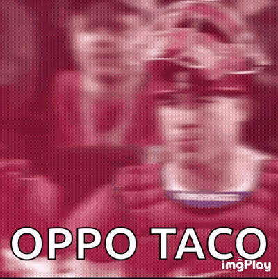 Blurred Person With Oppo Taco Text GIF