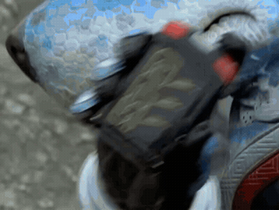 Blurred Person With X-Men Helmet Sticker GIF