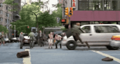 Blurred Street With La Sign GIF