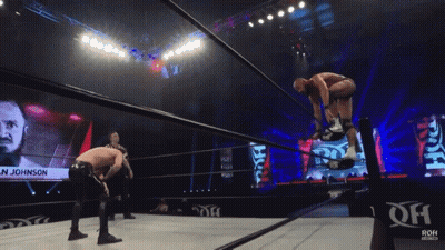Blurred Wrestling Match With Letters ROH GIF