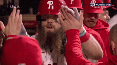Blurry Baseball Player In Red Hat GIF