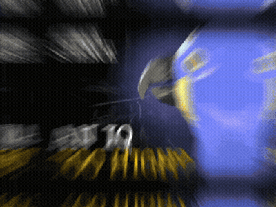Blurry Blue And Yellow Item With Number 19 GIF