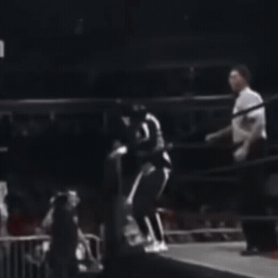 Blurry Boxing Ring With Person In White Shirt Letter L GIF
