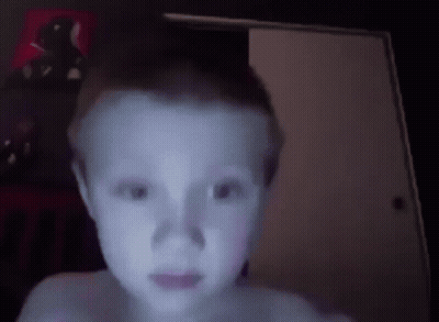 Blurry Boy Face With Door GIF