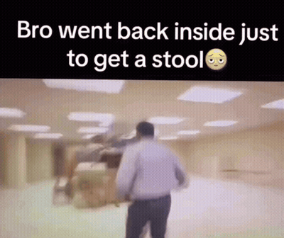 Blurry Bro Getting Stool GIF