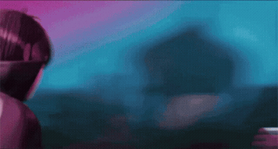 Blurry Cartoon Character Wearing Helmet GIF