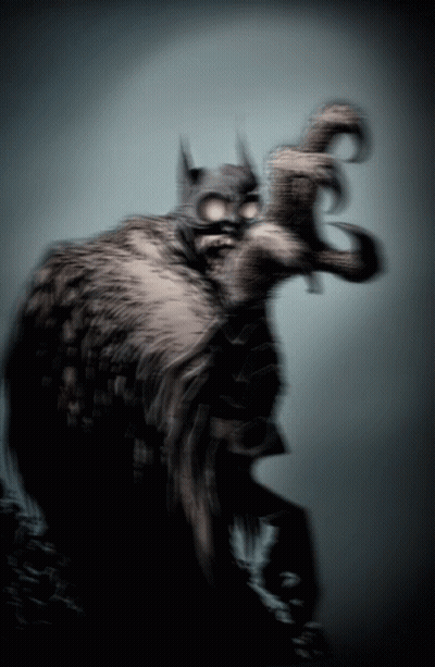 Blurry Drawing Of Bat With Claw Reaching Out GIF