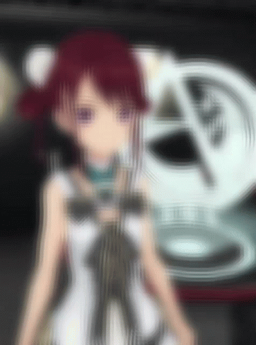 Blurry Drawing Of Girl With Red Hair GIF