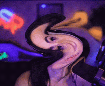 Blurry Face Neon Sign Says RP GIF