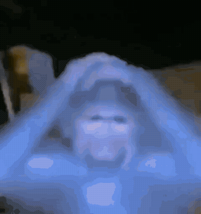Blurry Face With Blue Glow GIF