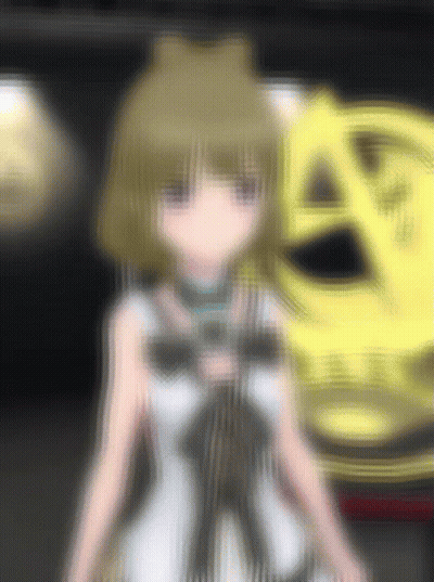 Blurry Girl In White Dress With Yellow Circle GIF