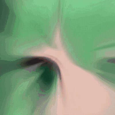 Blurry Girl With Green Hair And Red Headband GIF