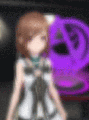Blurry Girl With Purple Circle GIF