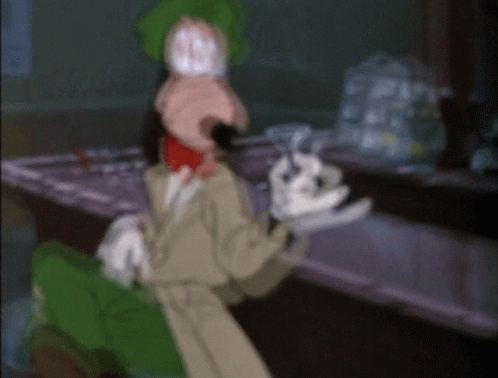 Blurry Goofy Sitting At Bar Mouth Open GIF