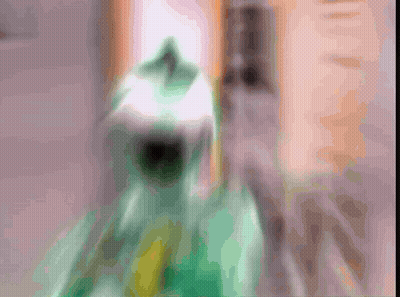 Blurry Green Object With Yellow Stripe GIF