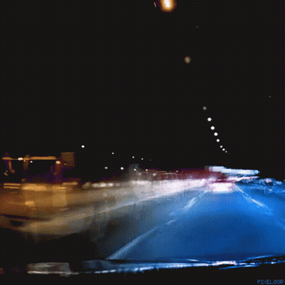 Blurry Highway At Night GIF