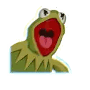 Blurry Kermit The Frog With Mouth Open Sticker