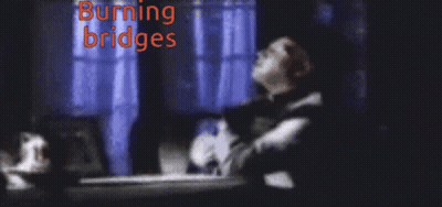 Blurry Man Burning Bridges Red GIF