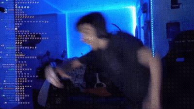 Blurry Man Dancing In Front Of DXR Screen GIF