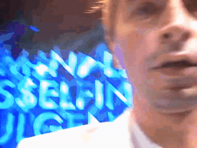 Blurry Man Face In Front Of No Self In Judge Sign GIF