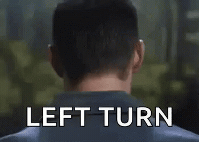 Blurry Man Face Saying Left Turn GIF