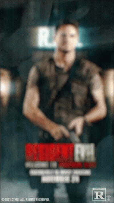 Blurry Man Holding Gun With R Rating GIF