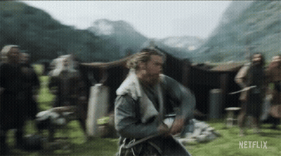 Blurry Man Holding Sword With Netflix Logo GIF