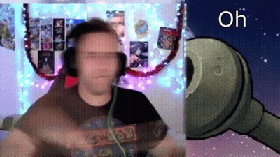 Blurry Man In Headphones And 3-Way Shirt GIF