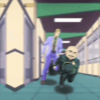 Blurry Man In Purple Suit Running GIF