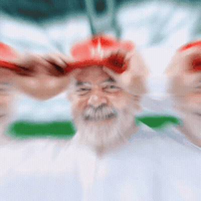 Blurry Man In Red Hat GIF