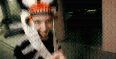 Blurry Man In Skeleton Hat GIF