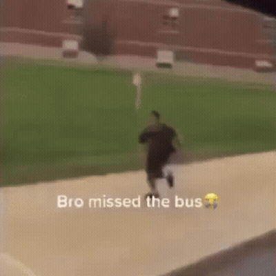 Blurry Man Running Bro Missed The Bus