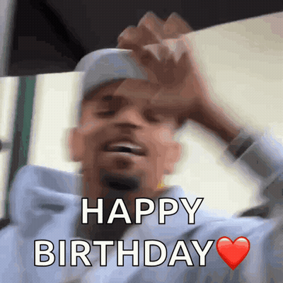 Blurry Man Saying Happy Birthday With Heart GIF
