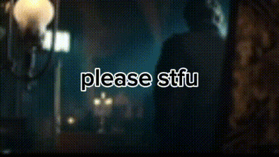 Blurry Man Saying Please STFU GIF