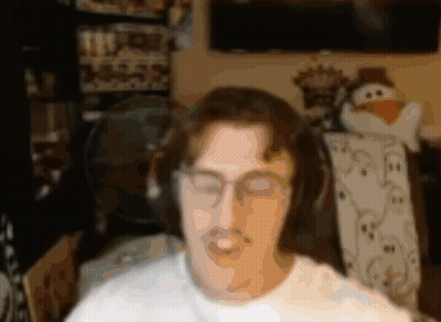Blurry Man With Headphones GIF