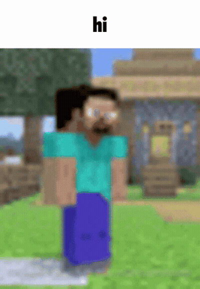 Blurry Minecraft Character On Grass GIF