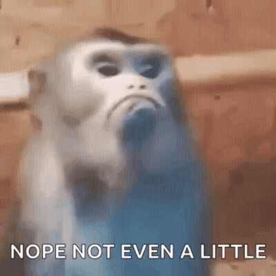 Blurry Monkey Saying Nope Not Even A Little GIF