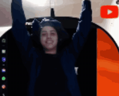 Blurry Person Arms Up With YouTube Logo GIF