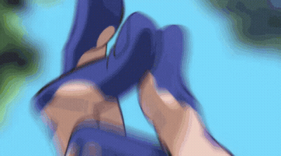 Blurry Person Feet In Blue Shoes GIF