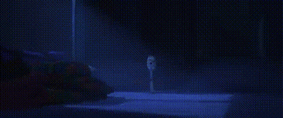 Blurry Person In Dark Room With Blue Light GIF