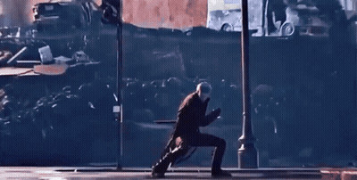 Blurry Person Jumping With Smoke GIF