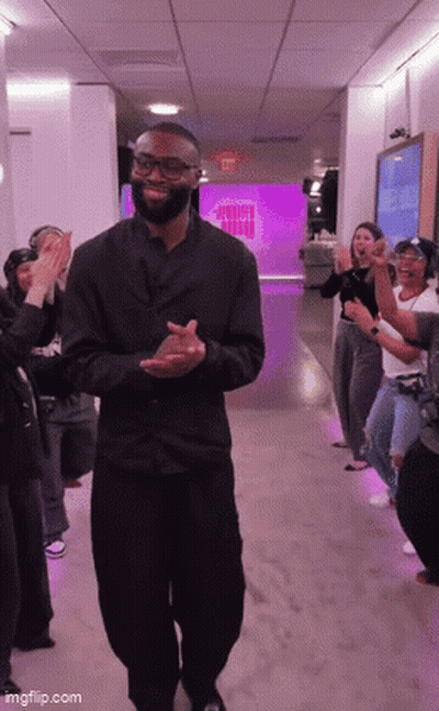 Blurry Person's Face With Clock GIF