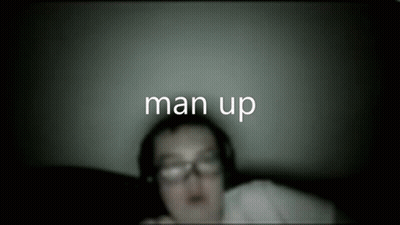 Blurry Person Saying Man Up GIF