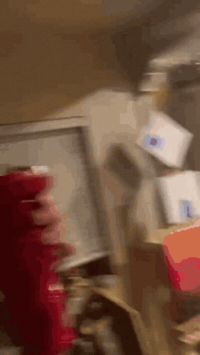 Blurry Person Standing In Front Of Fridge GIF