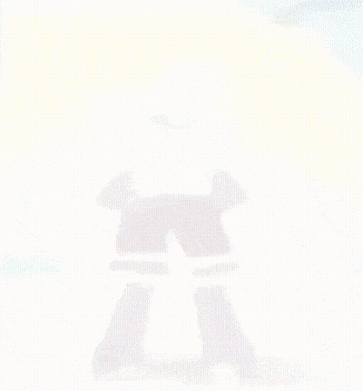 Blurry Person Standing In Front Of Yellow Circle GIF